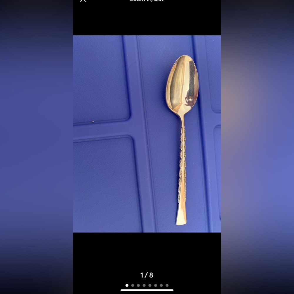 (1) international deep silver inlaid spoon